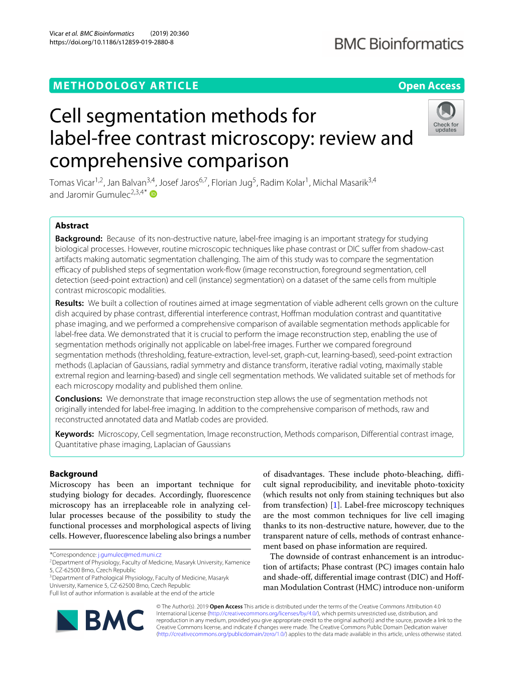 Cell Segmentation Methods for Label-Free Contrast Microscopy