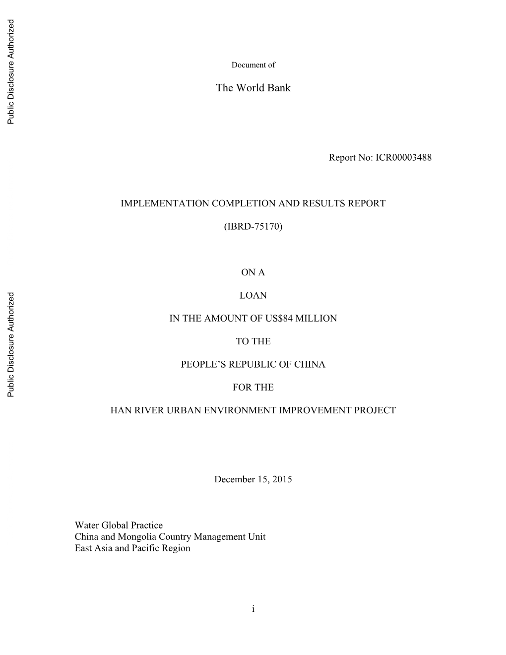 World Bank Document