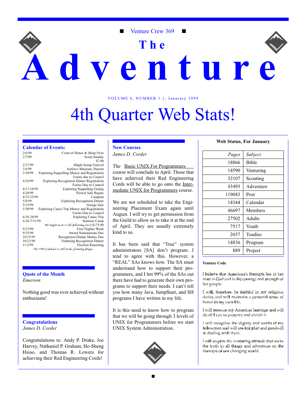 4Th Quarter Web Stats!