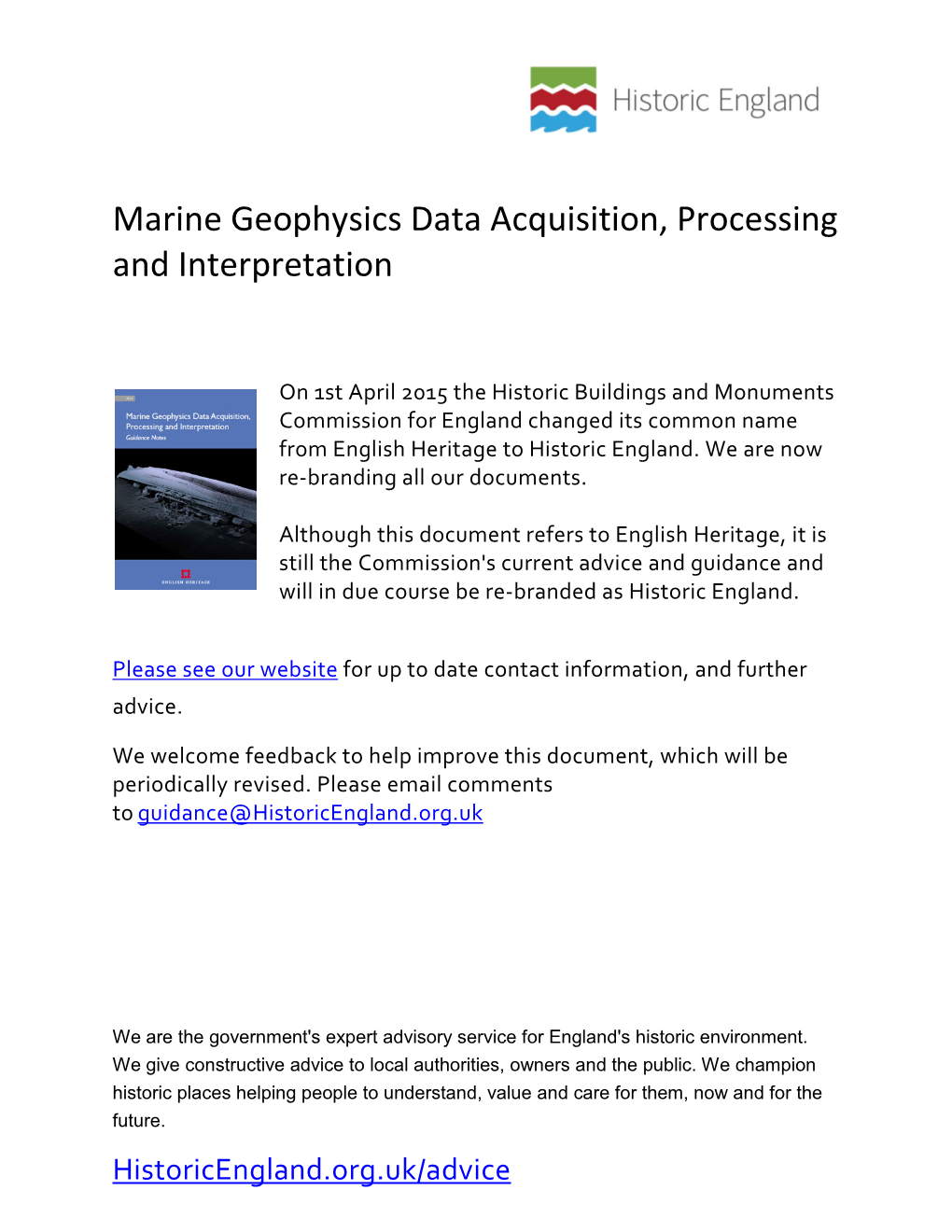 Marine Geophysics Data Acquisition, Processing and Interpretation