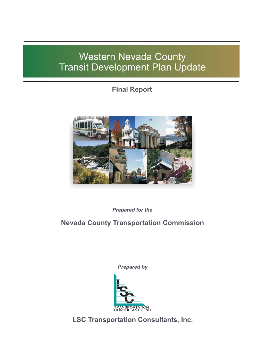 Western Nevada County Tranportation Development Plan Update 2016