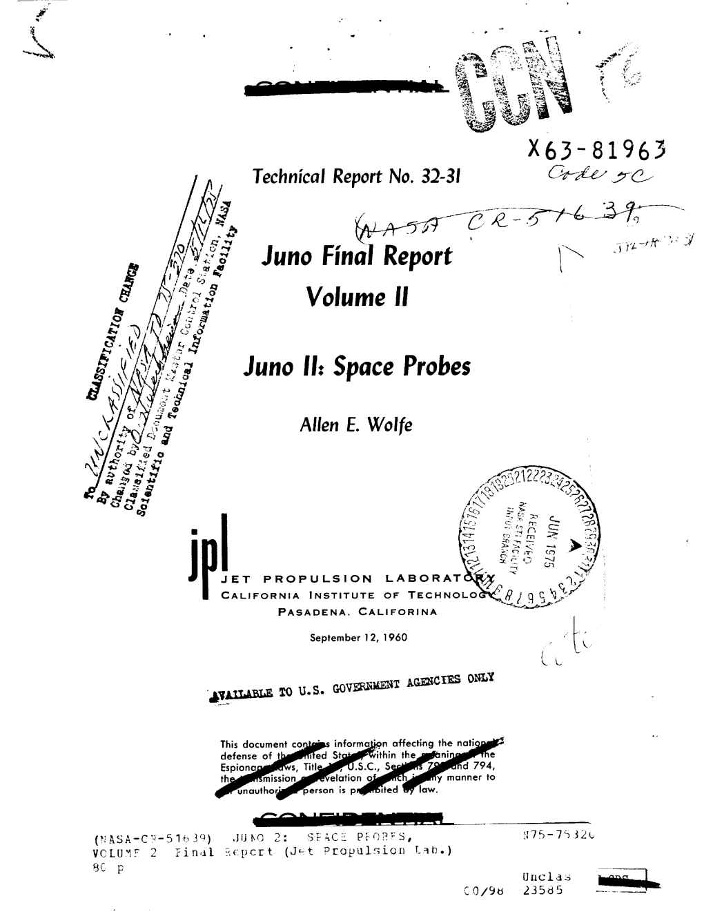 J Volume II Juno Lh Space Probes