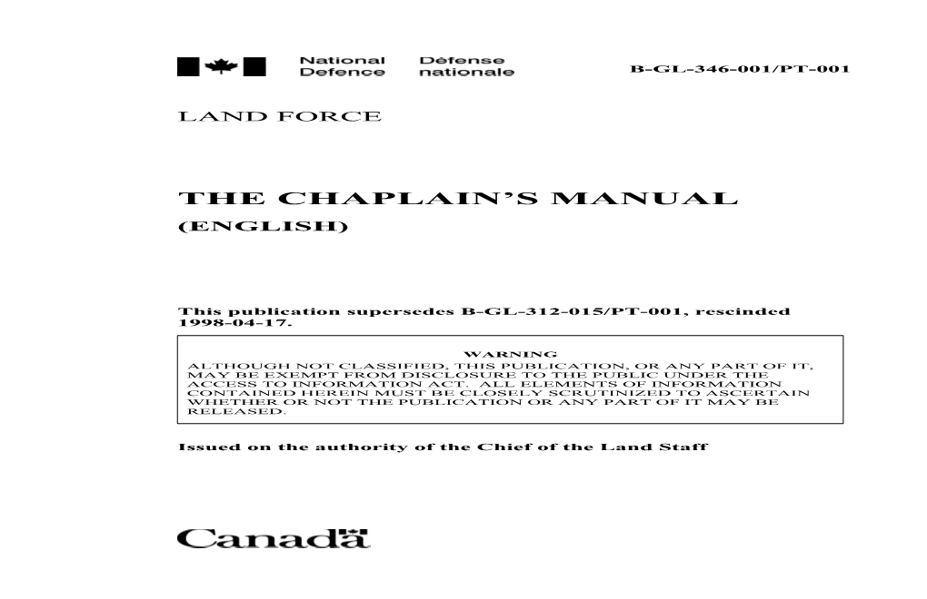 The Chaplain's Manual
