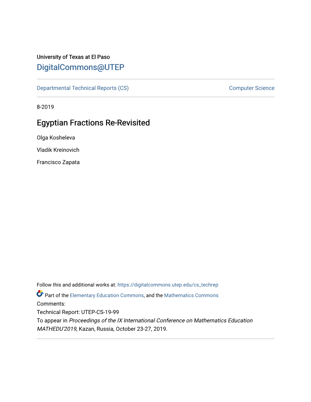 Egyptian Fractions Re-Revisited