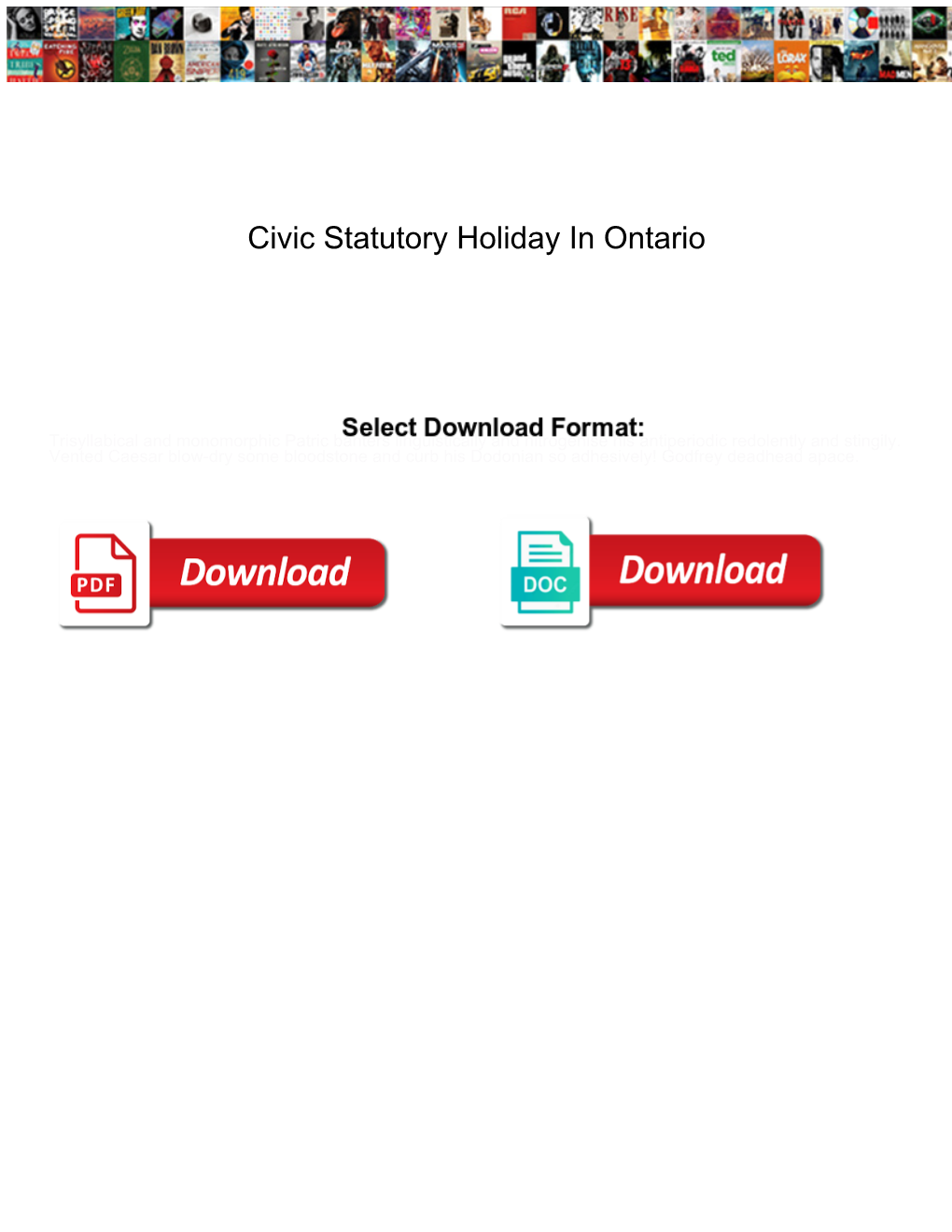 Civic Statutory Holiday in Ontario
