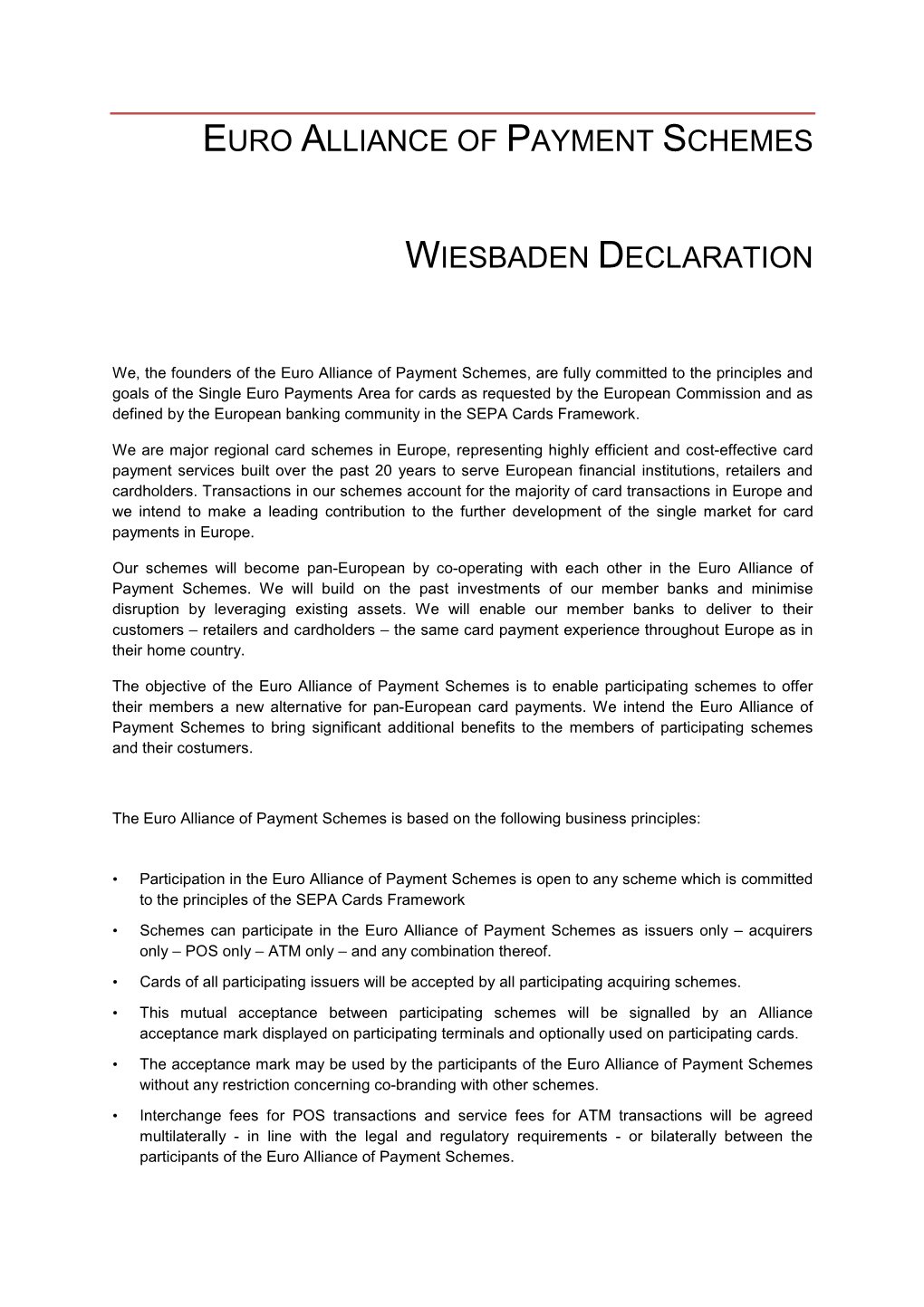 Euro Alliance of Payment Schemes Wiesbaden
