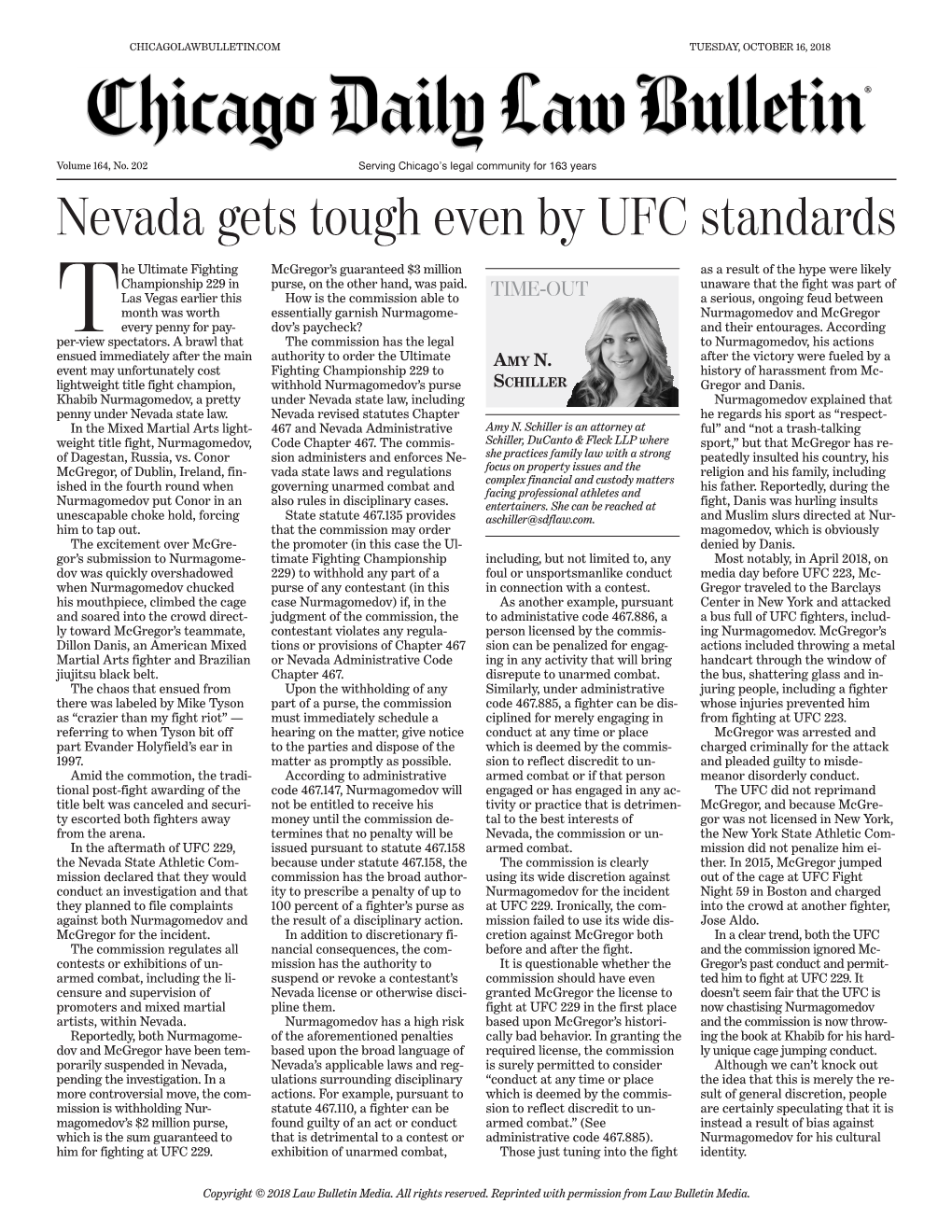 Nevada Gets Tough Even by UFC Standards