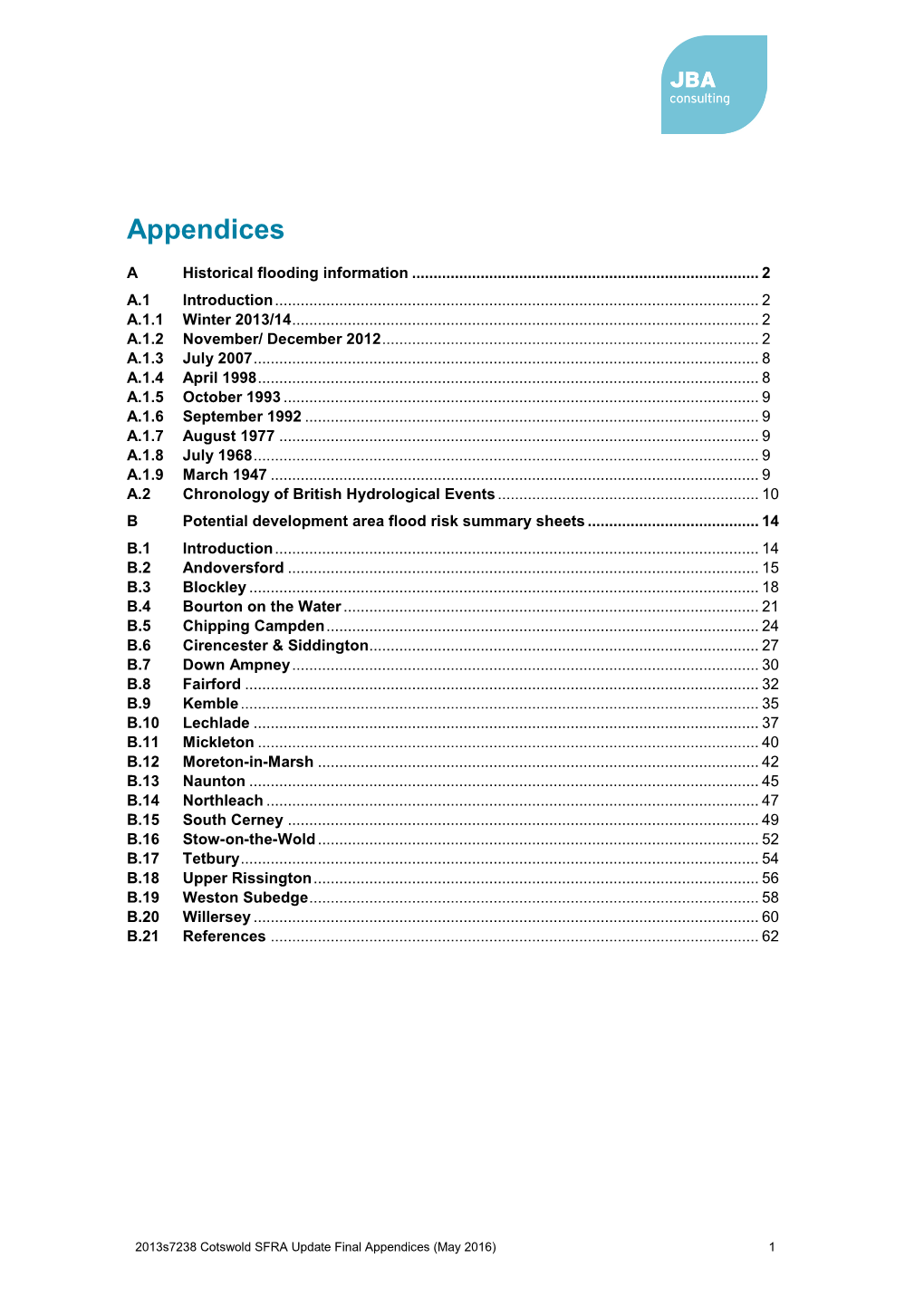 6205 Strategic Flood Risk Assessment Level 2 Appendices May 2016