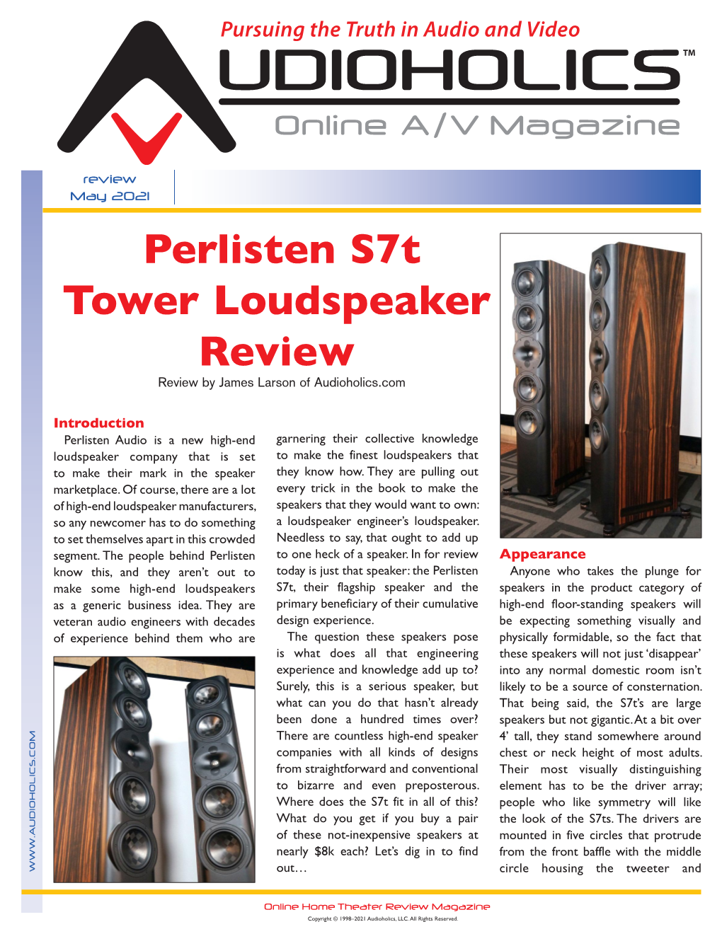 Perlisten S7t Tower Loudspeaker Review