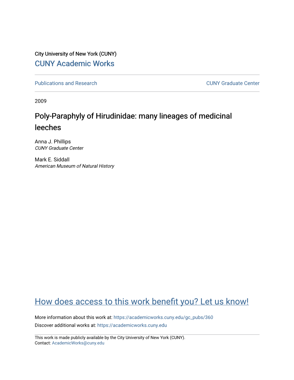 Poly-Paraphyly of Hirudinidae: Many Lineages of Medicinal Leeches