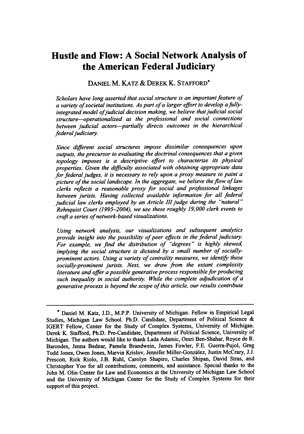 A Social Network Analysis of the American Federal Judiciary