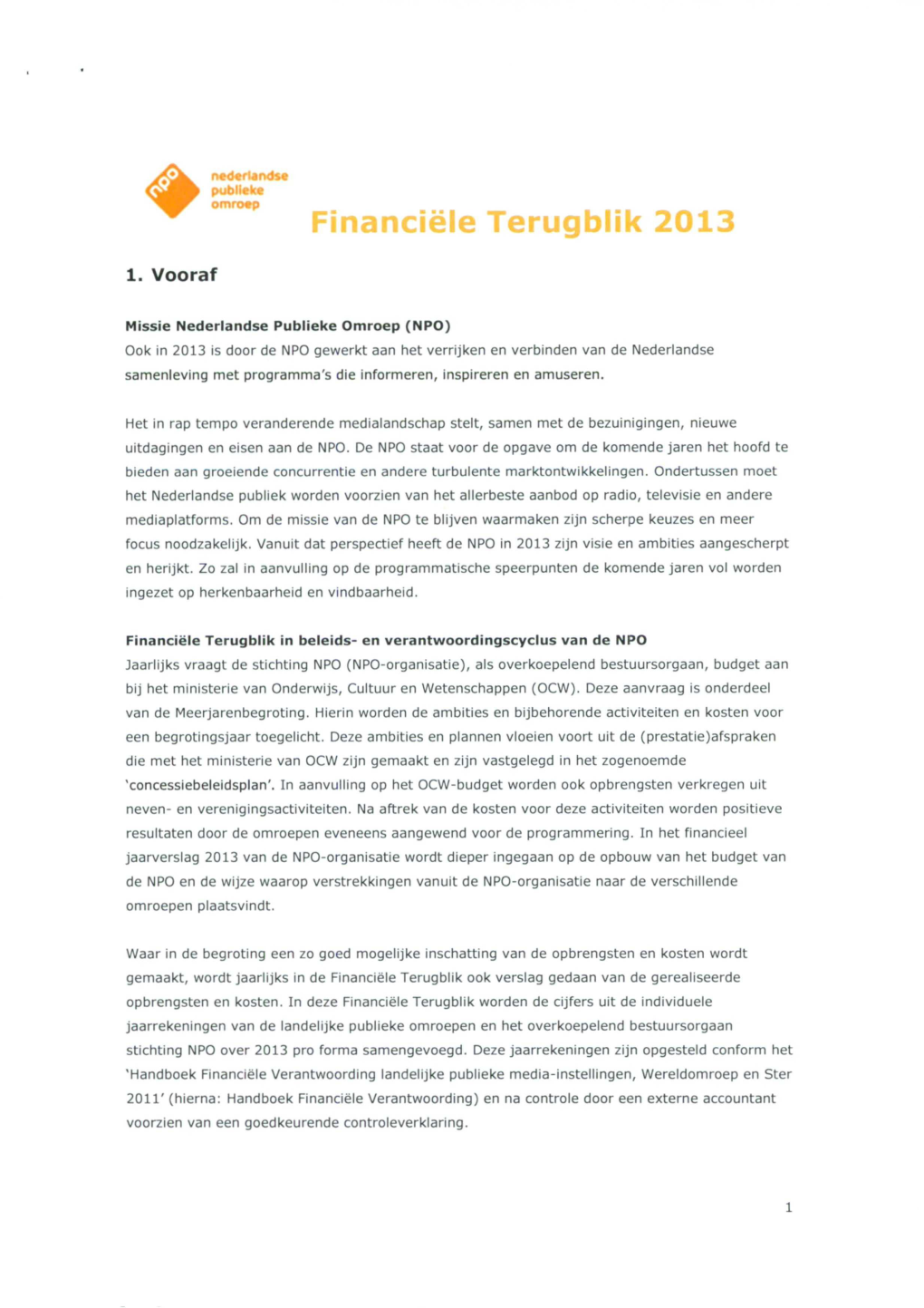 Financiële Terugblik 2013
