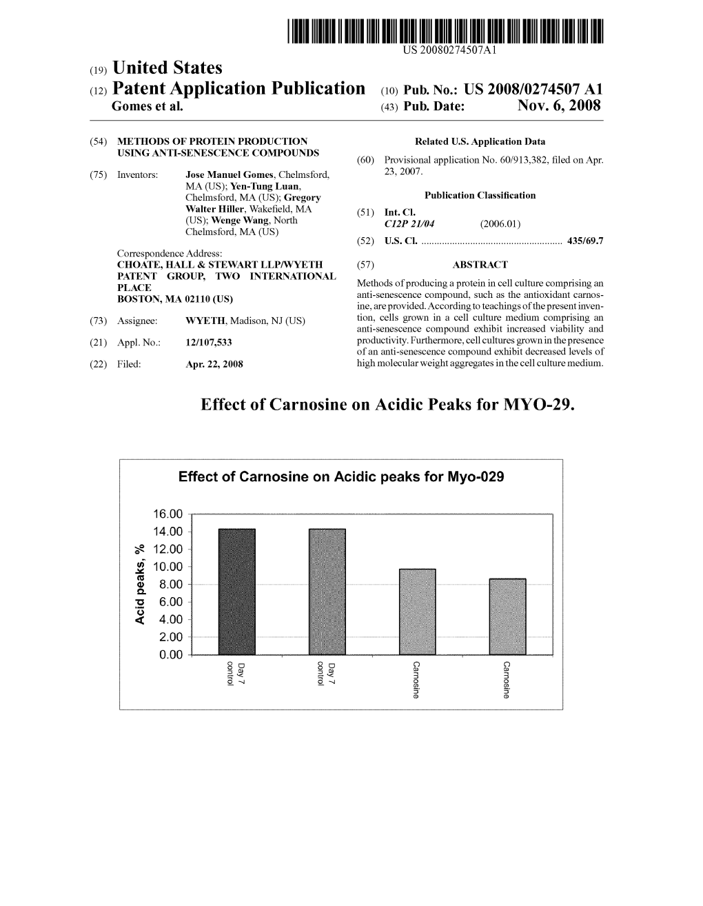 (12) Patent Application Publication (10) Pub. No.: US 2008/0274507 A1 Gomes Et Al