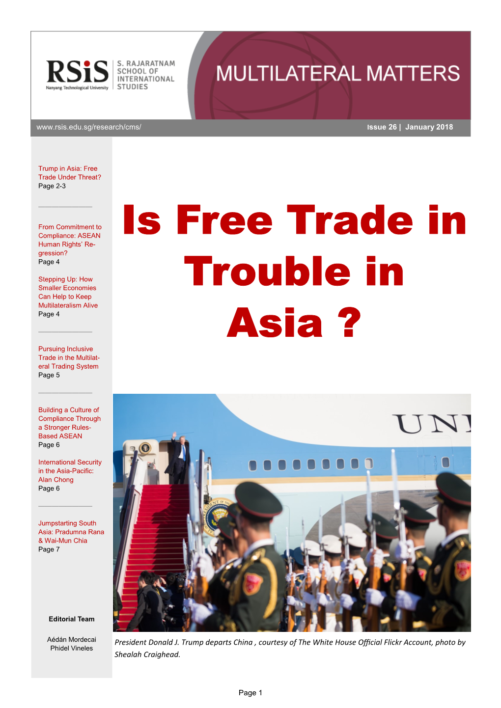 Is Free Trade in Trouble in Asia ?