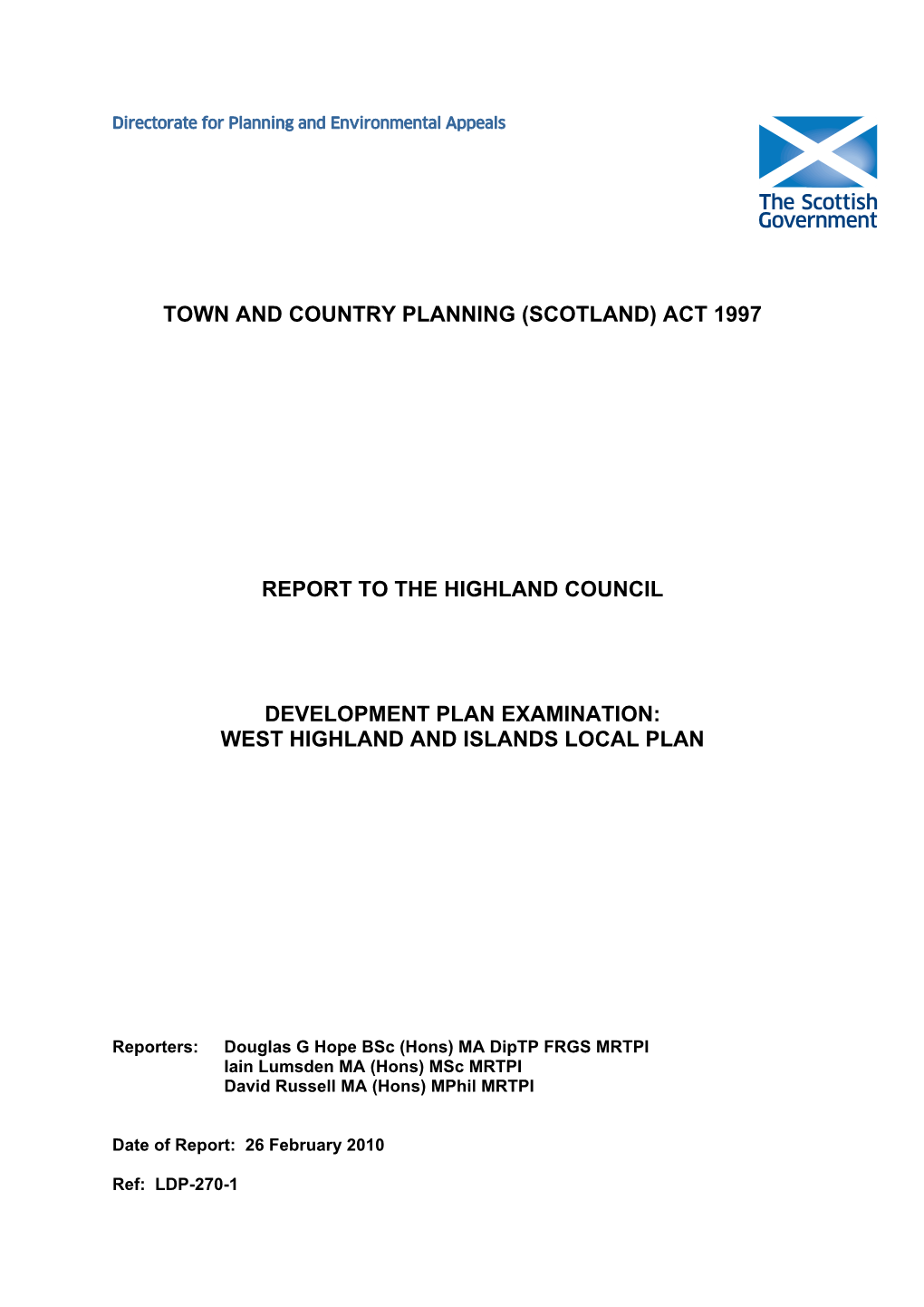 Town and Country Planning (Scotland) Act 1997