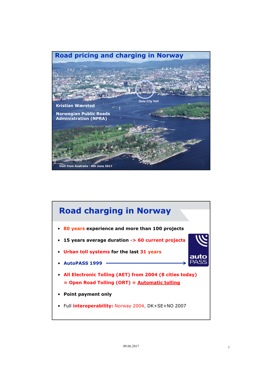 Road Charging in Norway