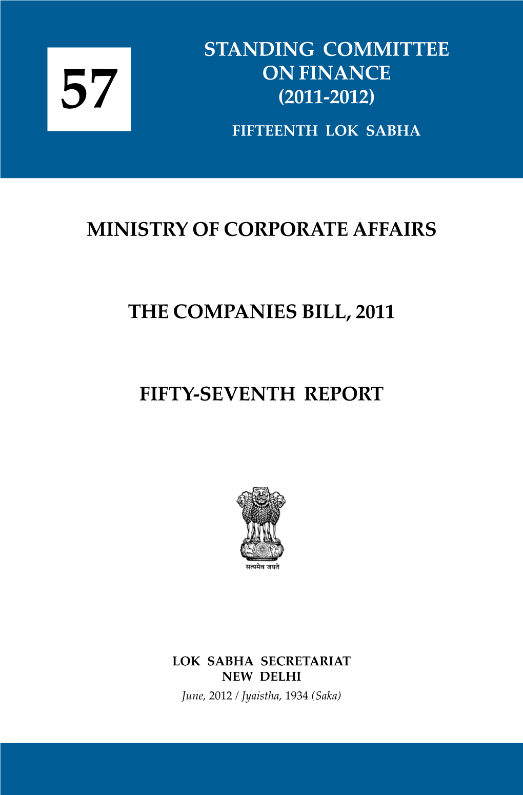Standing Committee on Finance (2011-2012) Ministry