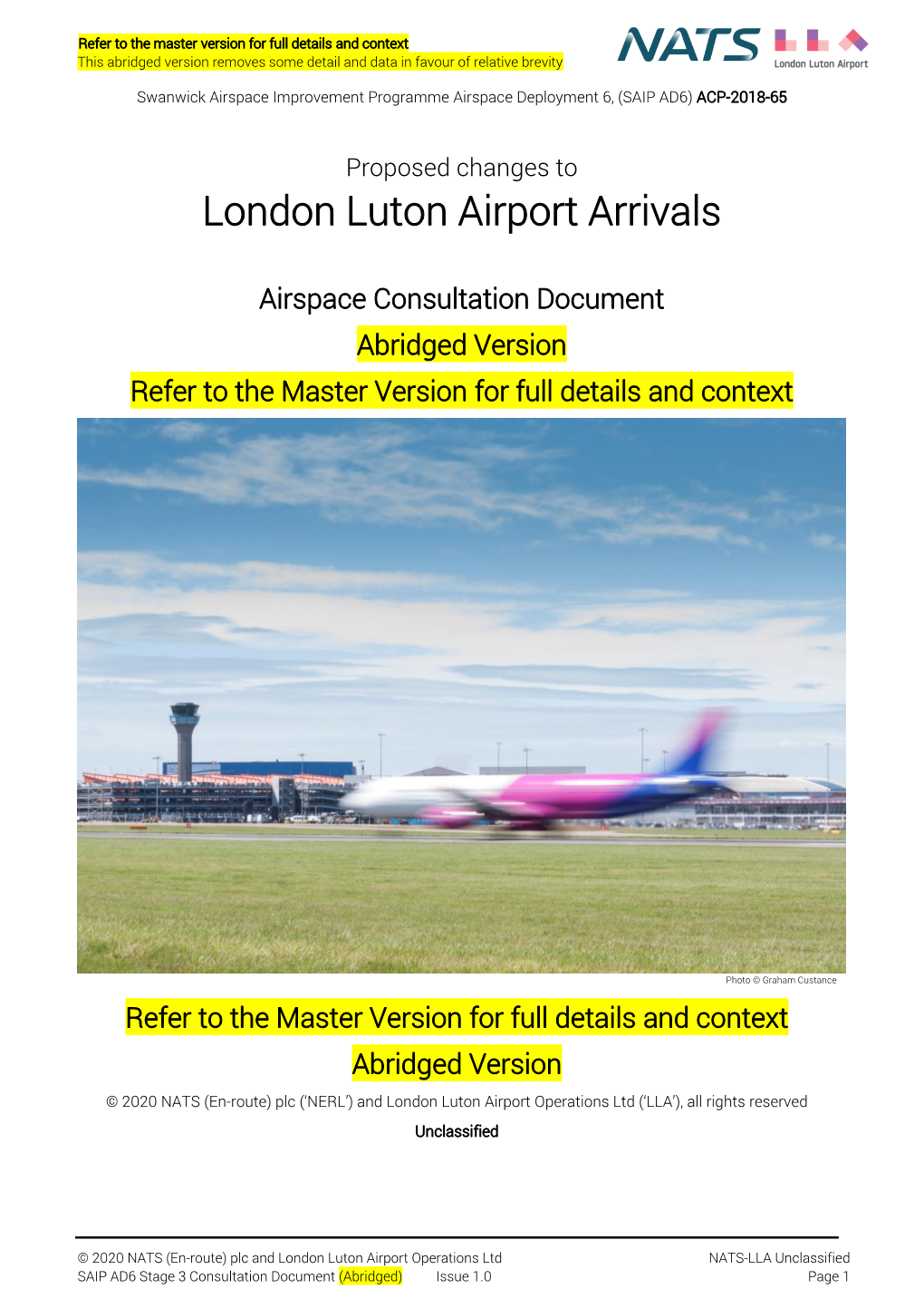 LLA Arrivals Abridged Consultation Document