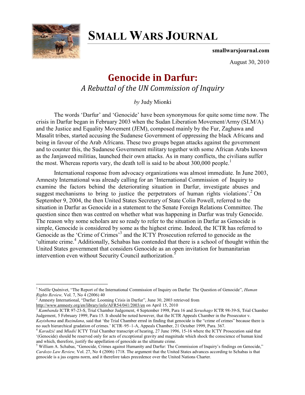 Genocide in Darfur: a Rebuttal of the UN Commission of Inquiry