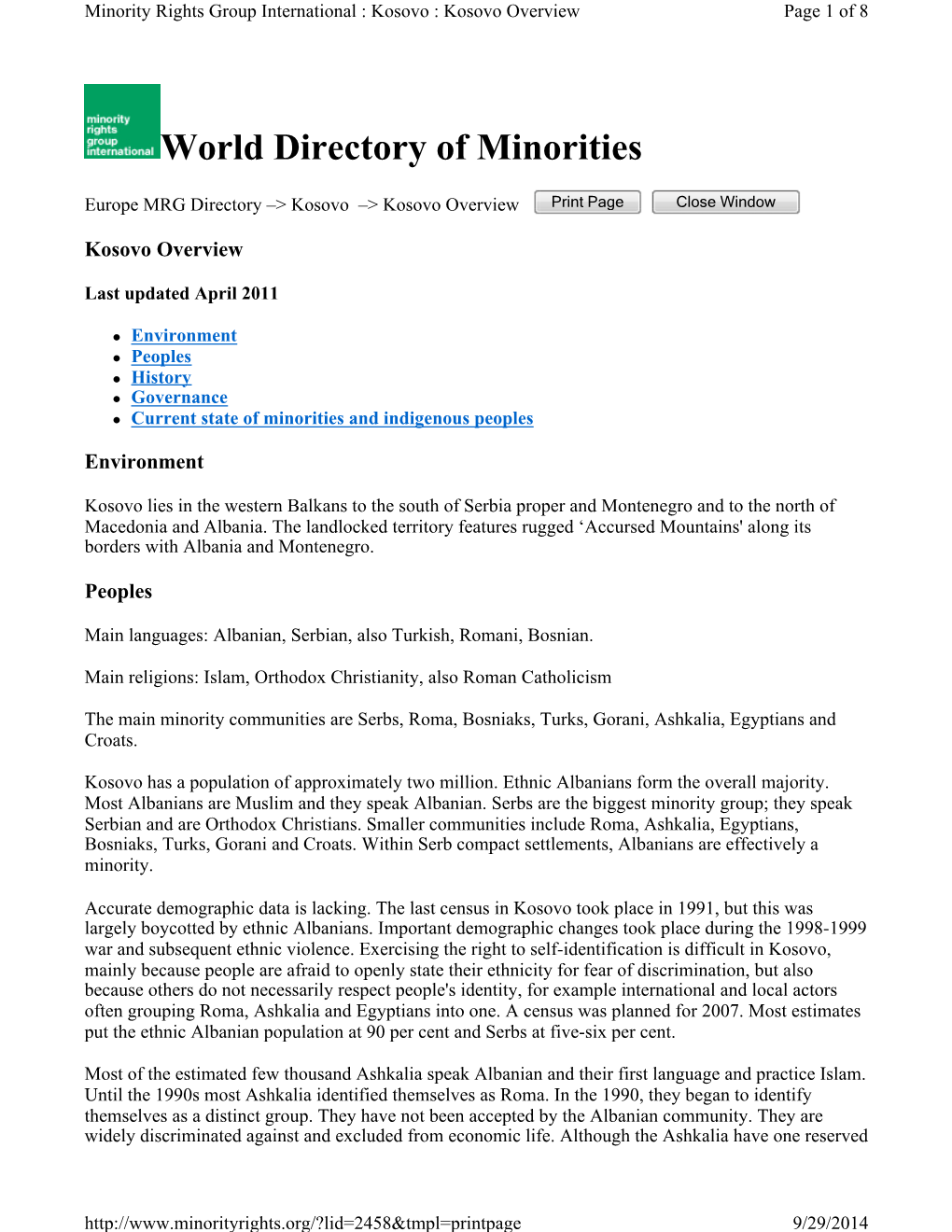 World Directory of Minorities