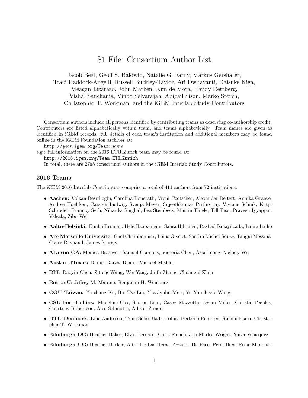PDF (S1 File. Consortium Author List. List of 2708 Additional Consortium