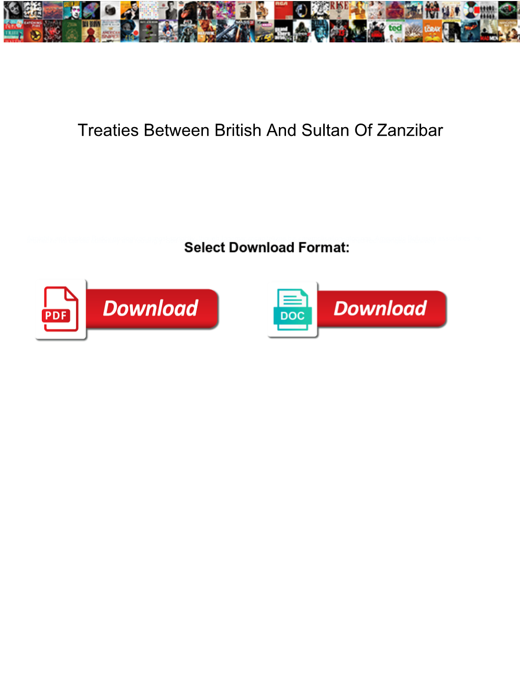 Treaties Between British and Sultan of Zanzibar