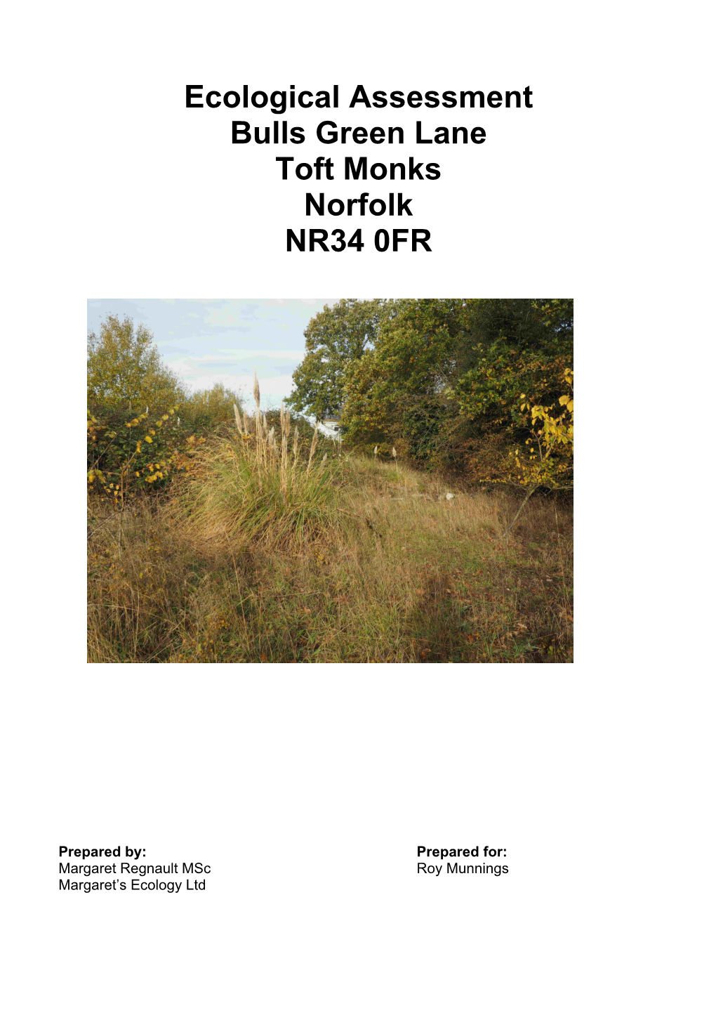 Ecological Assessment Bulls Green Lane Toft Monks Norfolk NR34 0FR