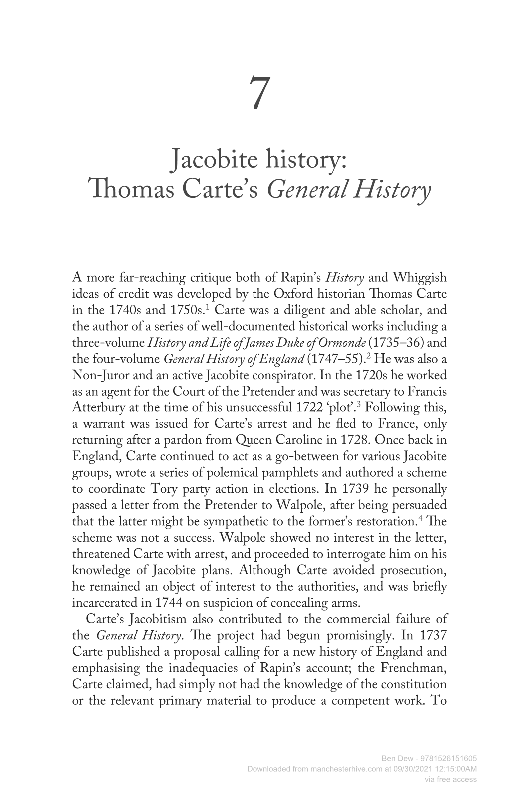 Thomas Carte's General History