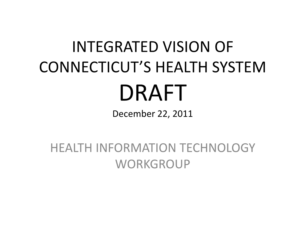 State of Connecticut Health Information System