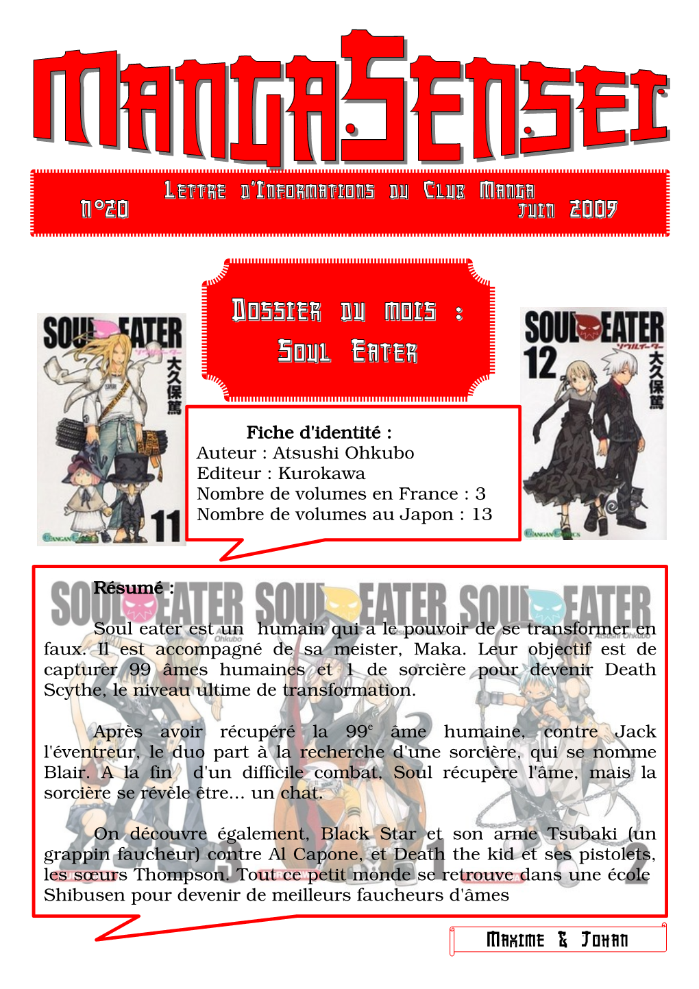 Dossier Du Mois : Soul Eater