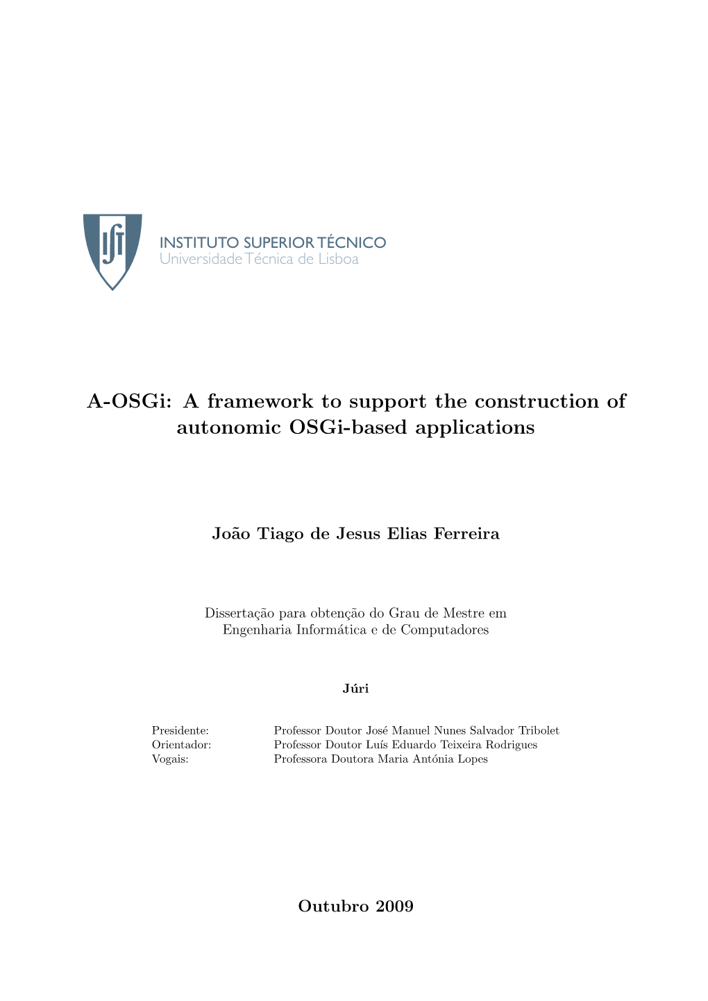 A Framework to Support the Construction of Autonomic Osgi-Based Applications