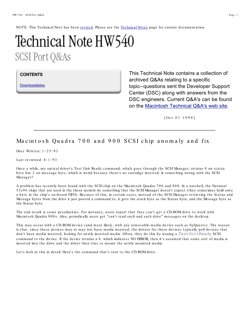 Macintosh Quadra 700 and 900 SCSI Chip Anomaly and Fix