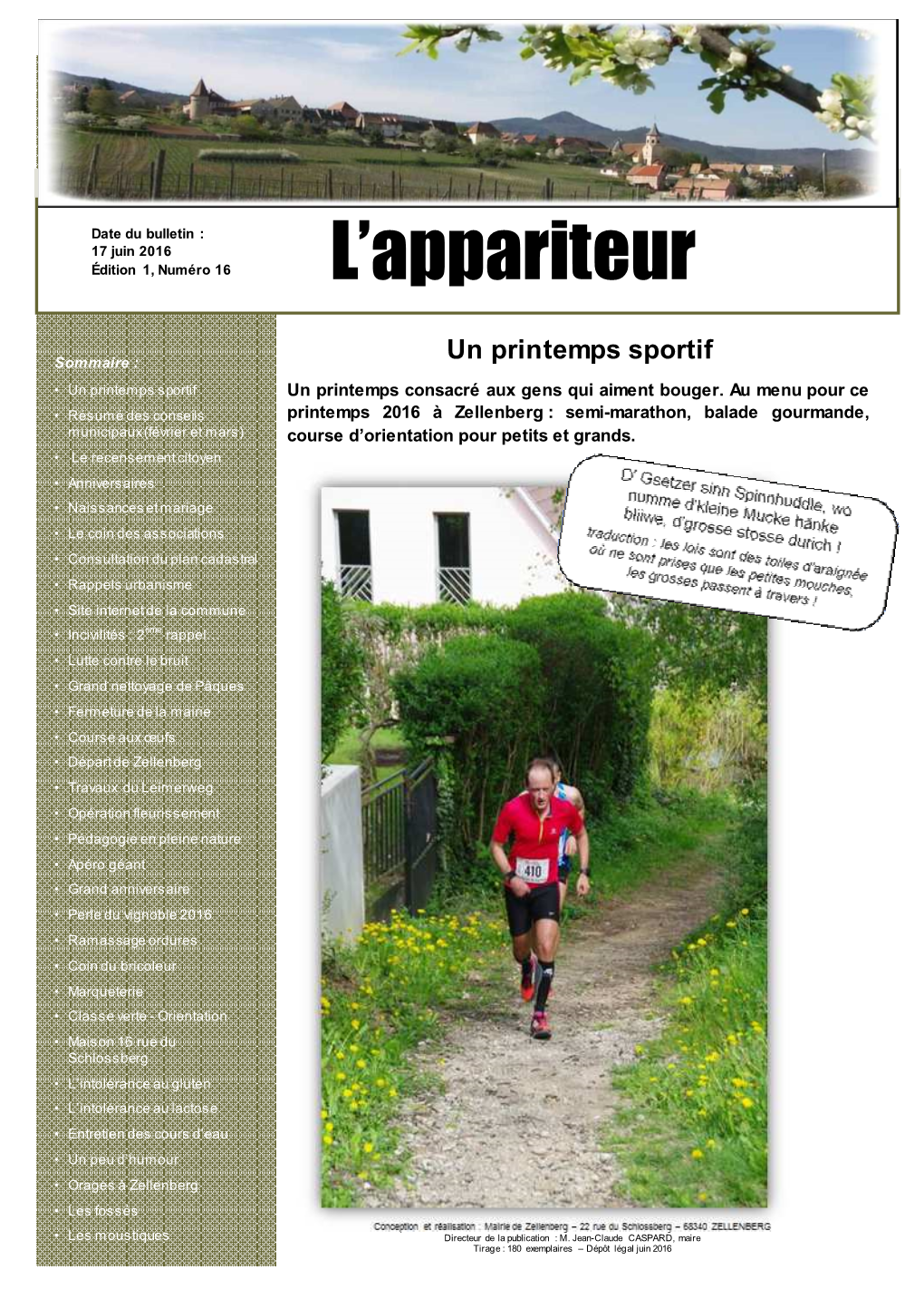 Zellenberg : Semi-Marathon, Balade Gourmande, Municipaux (Février Et Mars) Course D’Orientation Pour Petits Et Grands