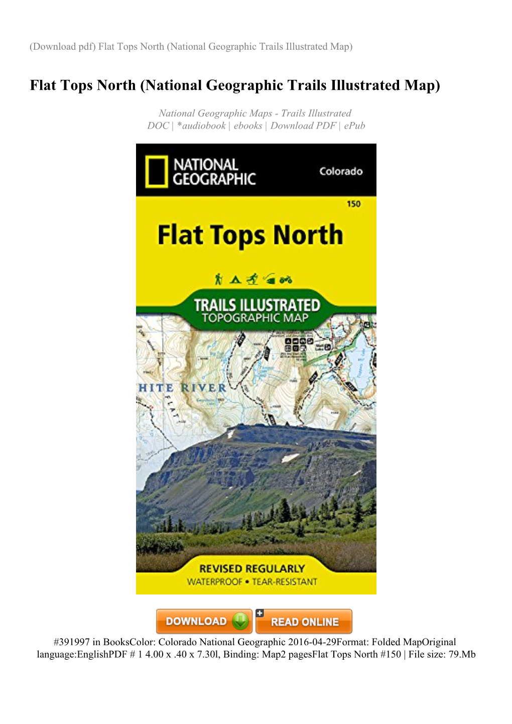 Flat Tops North (National Geographic Trails Illustrated Map)