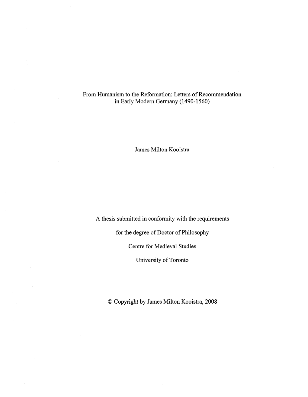 From Humanism to the Reformation: Letters of Recommendation in Early Modern Germany (1490-1560)