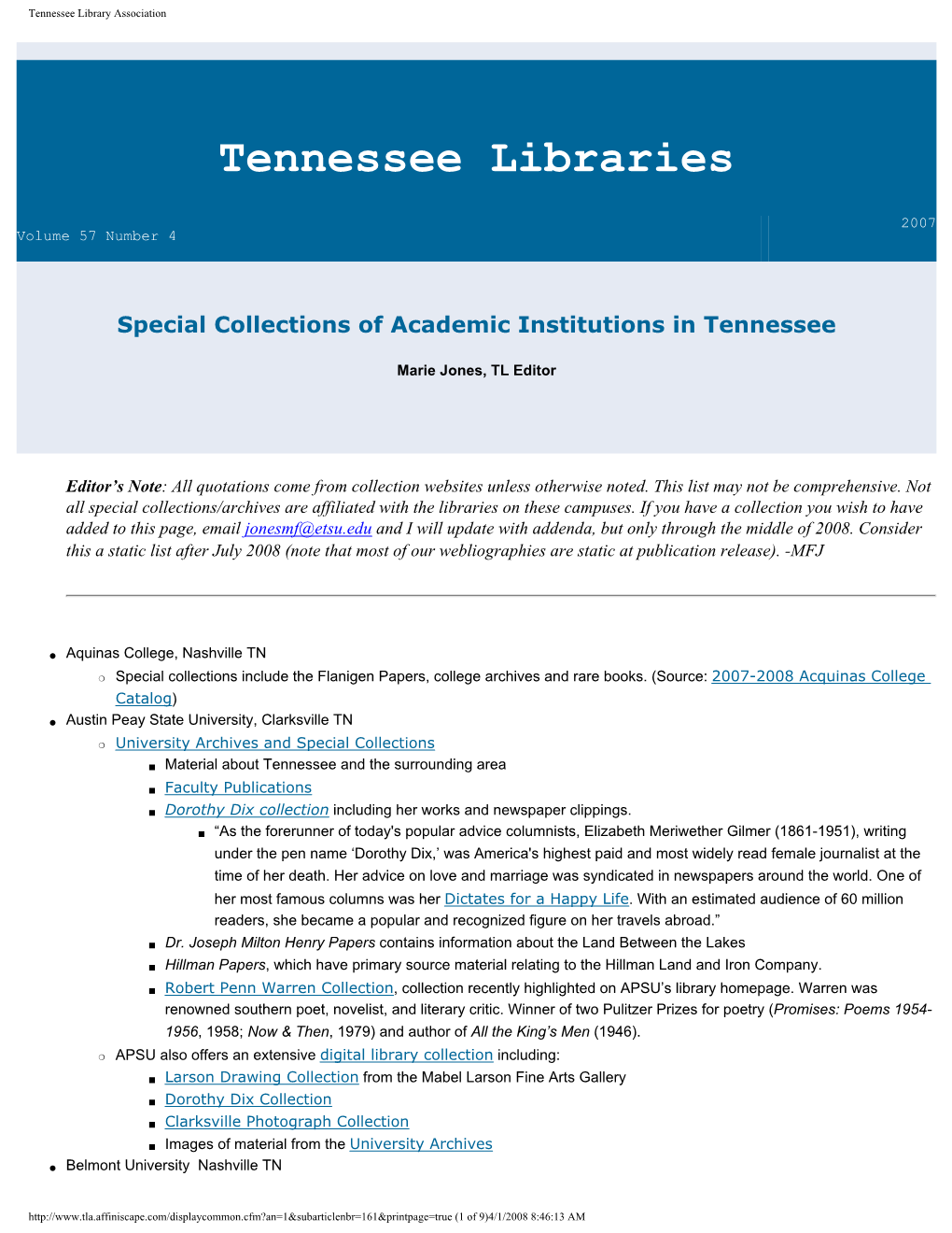 Tennessee Library Association