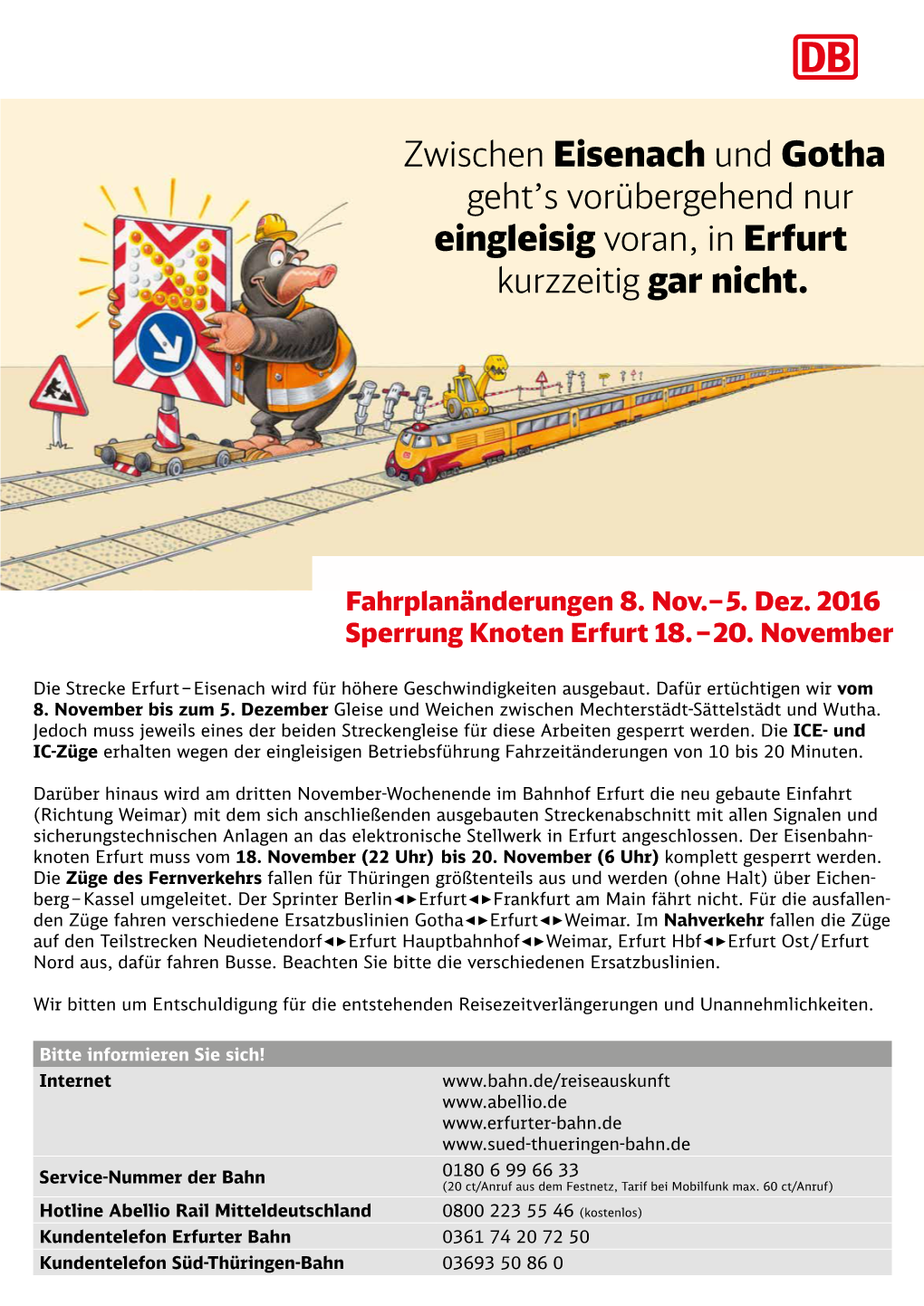 Zwischen Eisenach Und Gotha Geht , S Vorübergehend Nur Eingleisig