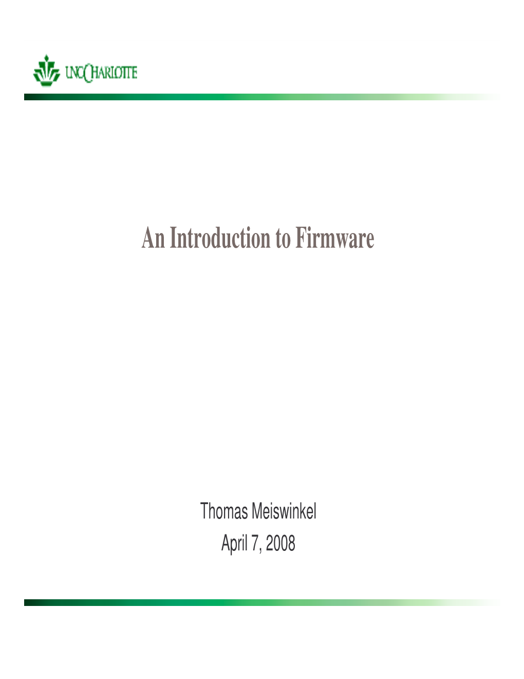 An Introduction to Firmware