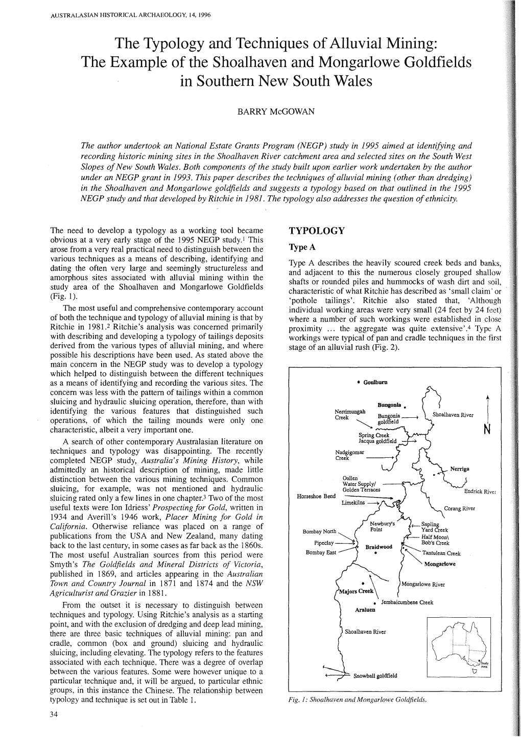 The Typology and Techniquesof Alluvial Mining