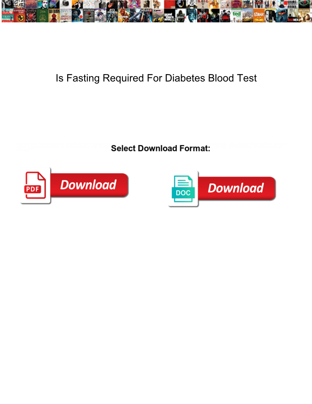Is Fasting Required for Diabetes Blood Test