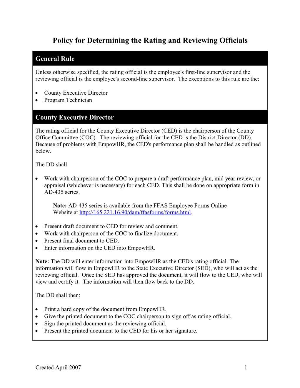 Determining the Rating and Reviewing Officials