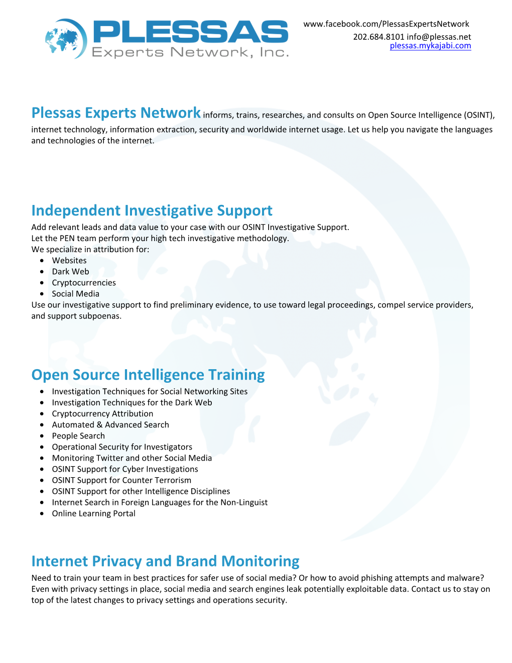 Independent Investigative Support Open Source Intelligence Training