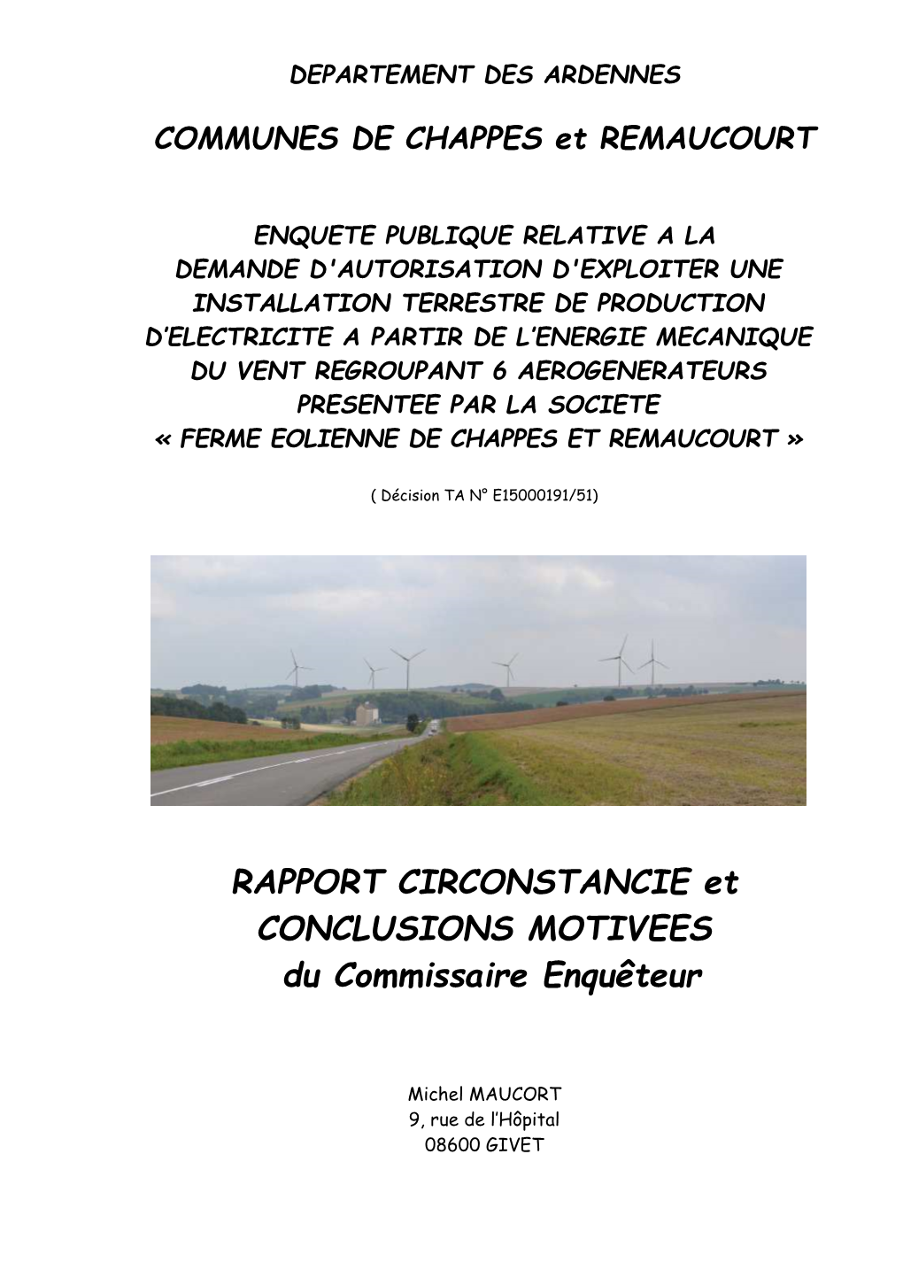 RAPPORT Chappes -Remaucourt
