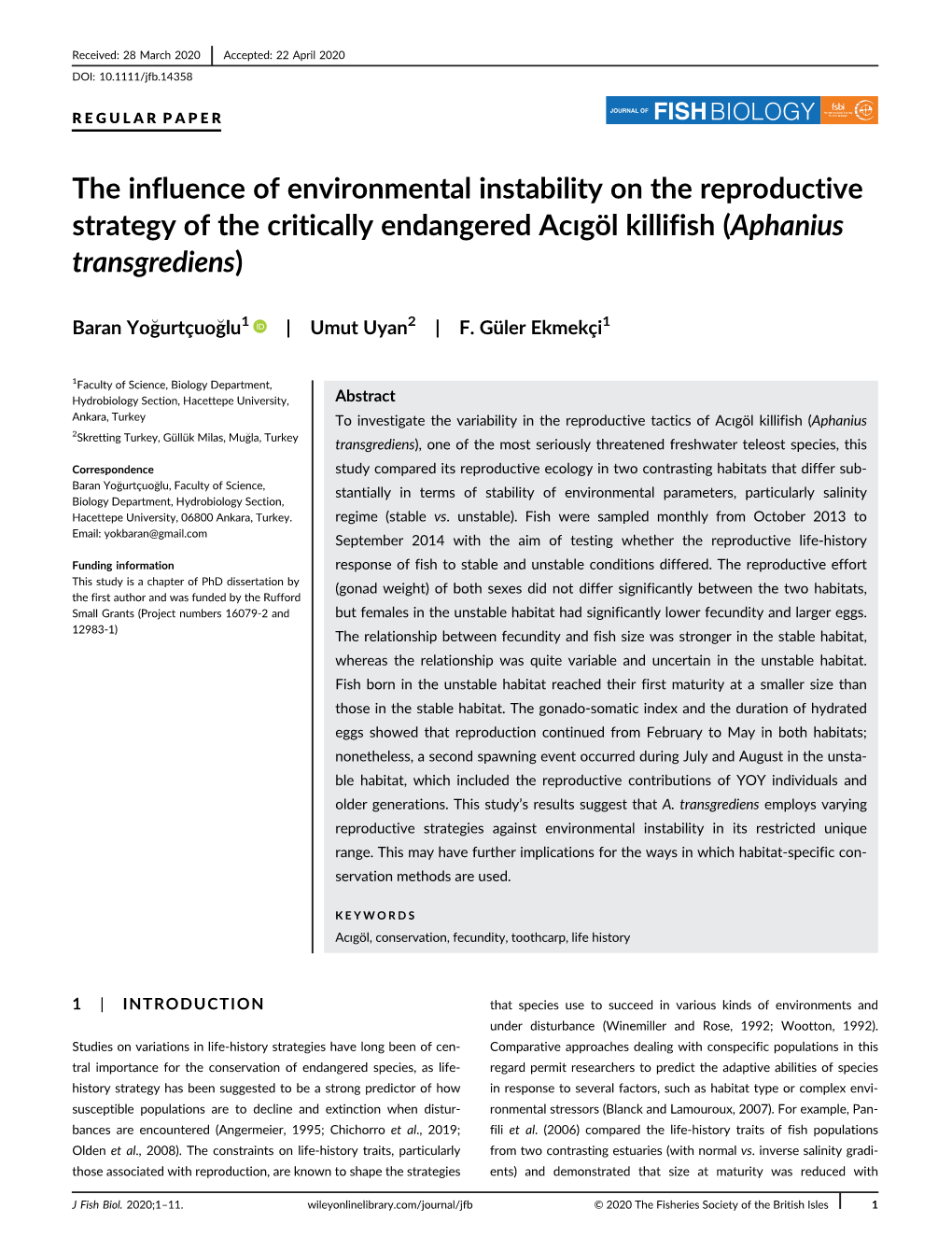 J Fish Biol. 2020;1–11