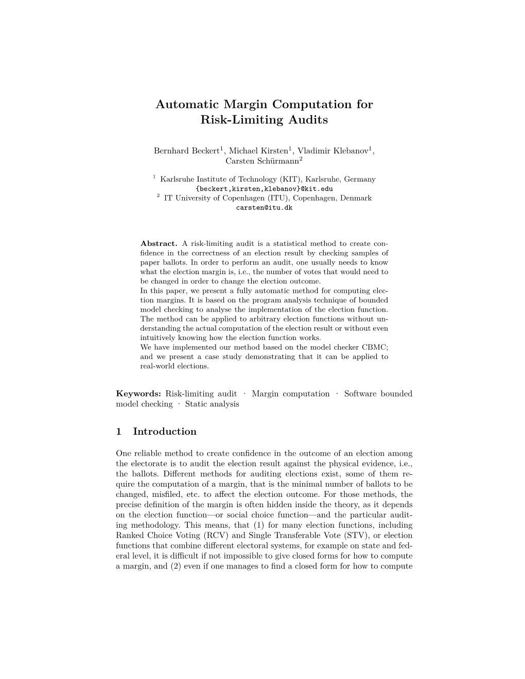 Automatic Margin Computation for Risk-Limiting Audits