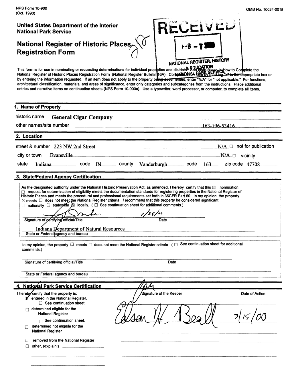 National Register of Historic Places^^XG Registration Form