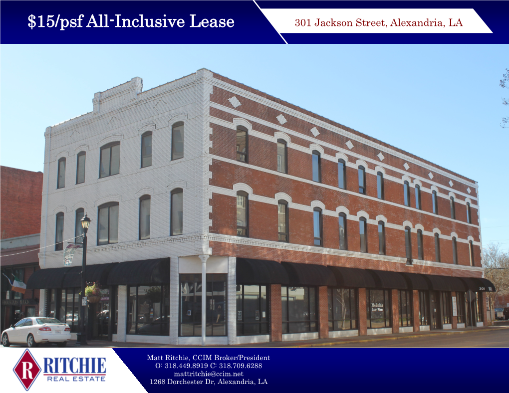 15/Psf All-Inclusive Lease 301 Jackson Street, Alexandria, LA