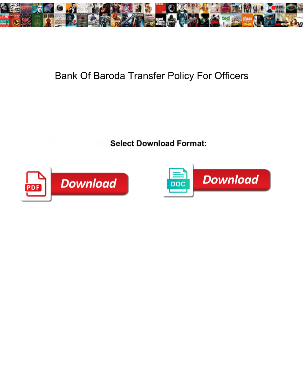 Bank of Baroda Transfer Policy for Officers