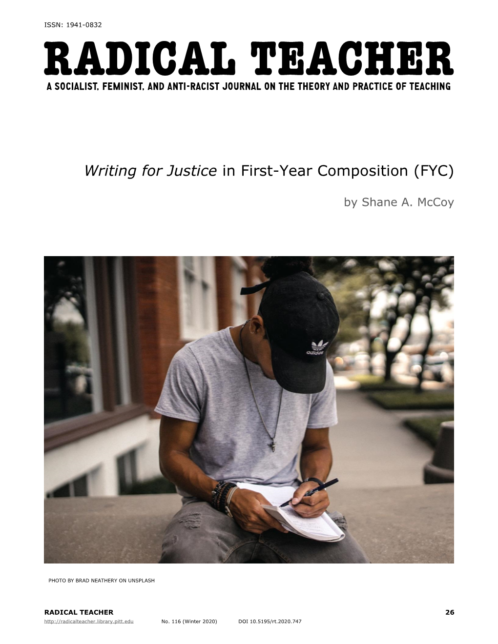 Writing for Justice in First-Year Composition (FYC)