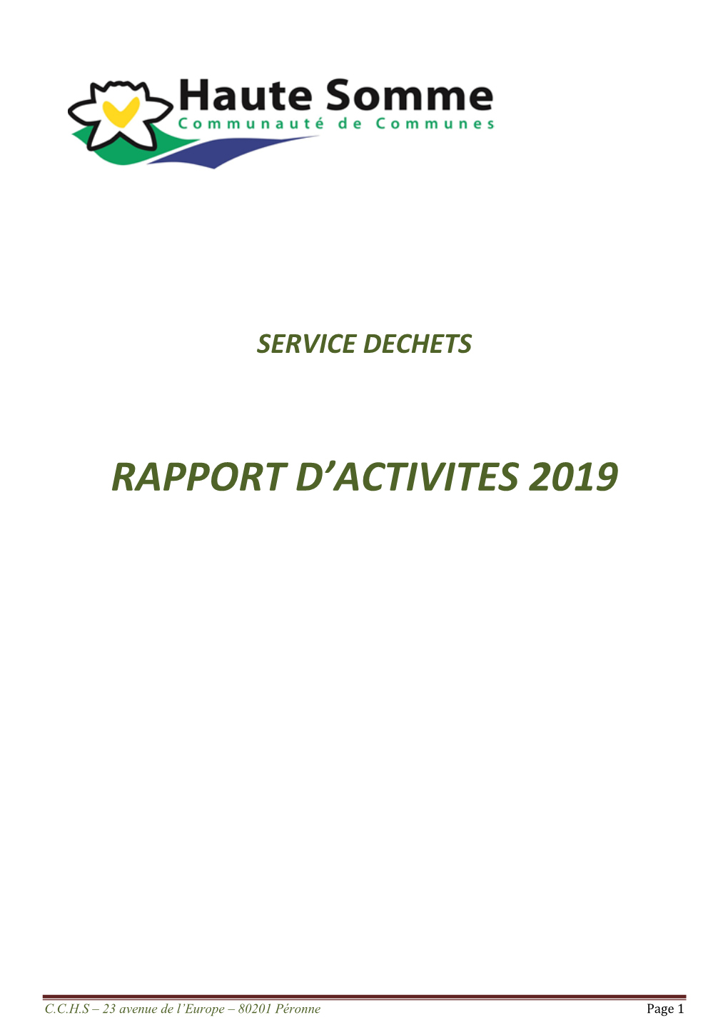 Rapport D'activites 2019